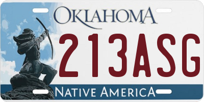 OK license plate 213ASG