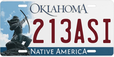 OK license plate 213ASI