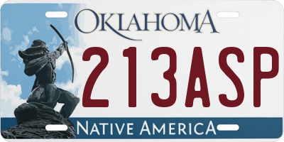 OK license plate 213ASP