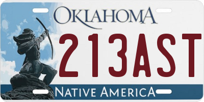 OK license plate 213AST