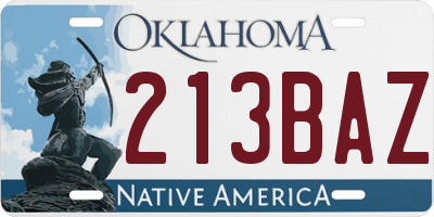 OK license plate 213BAZ