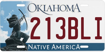 OK license plate 213BLI