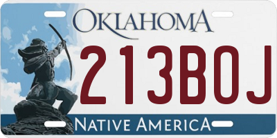 OK license plate 213BOJ