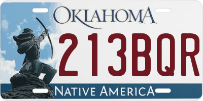 OK license plate 213BQR