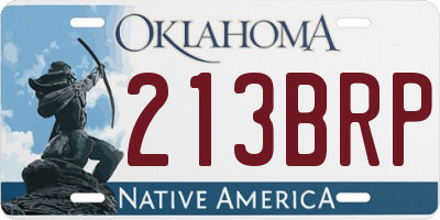 OK license plate 213BRP
