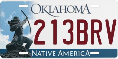 OK license plate 213BRV