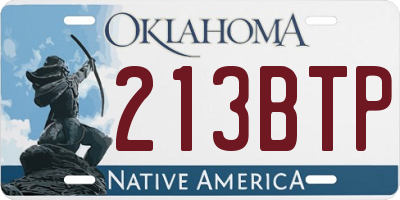 OK license plate 213BTP