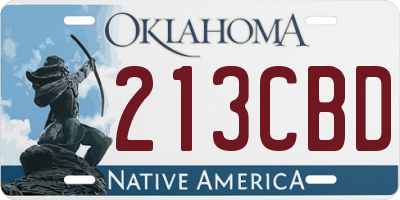 OK license plate 213CBD