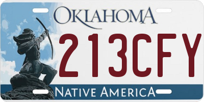 OK license plate 213CFY