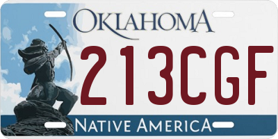 OK license plate 213CGF
