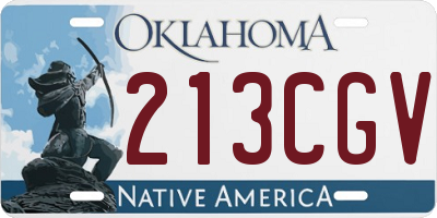 OK license plate 213CGV