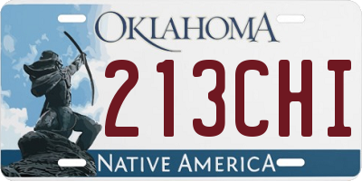 OK license plate 213CHI