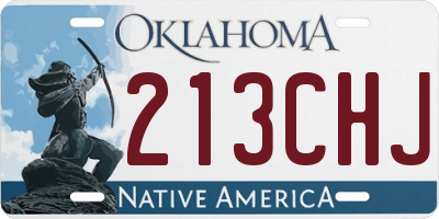 OK license plate 213CHJ