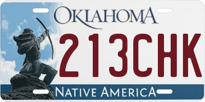 OK license plate 213CHK