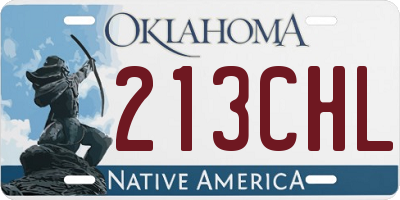 OK license plate 213CHL