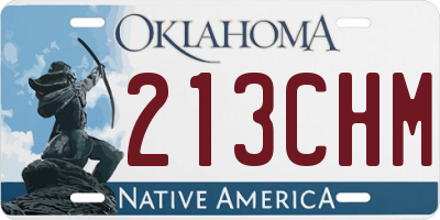 OK license plate 213CHM