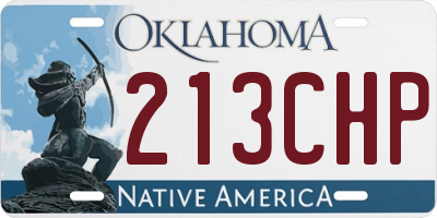 OK license plate 213CHP