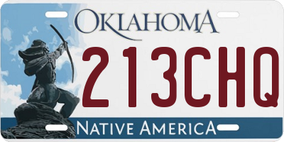 OK license plate 213CHQ