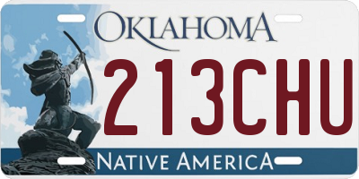 OK license plate 213CHU