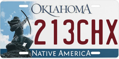 OK license plate 213CHX