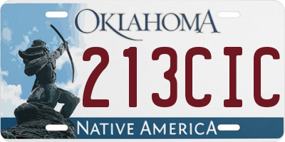 OK license plate 213CIC