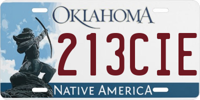 OK license plate 213CIE
