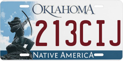 OK license plate 213CIJ