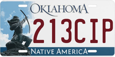 OK license plate 213CIP