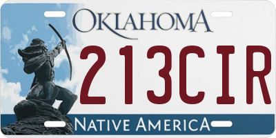 OK license plate 213CIR