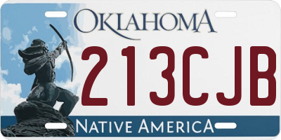 OK license plate 213CJB
