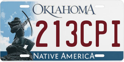 OK license plate 213CPI