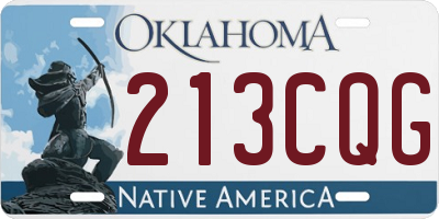 OK license plate 213CQG