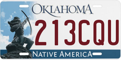 OK license plate 213CQU