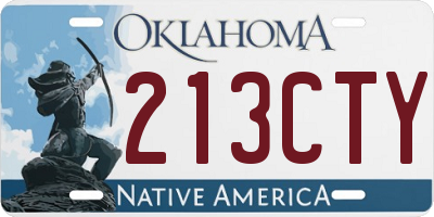 OK license plate 213CTY