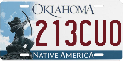 OK license plate 213CUO