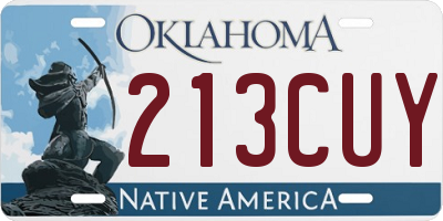 OK license plate 213CUY