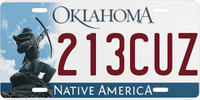 OK license plate 213CUZ