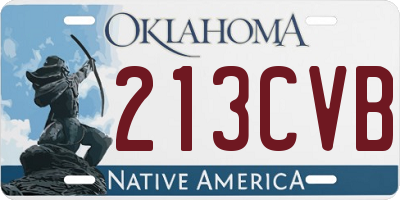 OK license plate 213CVB
