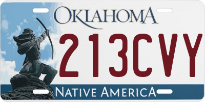 OK license plate 213CVY