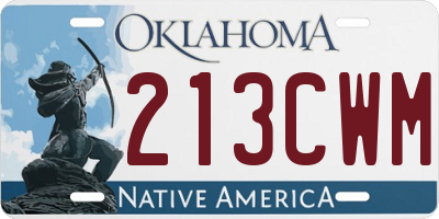 OK license plate 213CWM