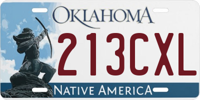 OK license plate 213CXL