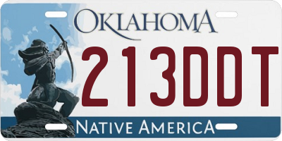 OK license plate 213DDT