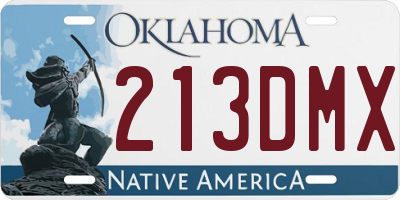OK license plate 213DMX