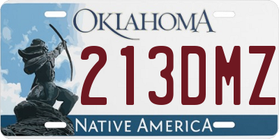 OK license plate 213DMZ