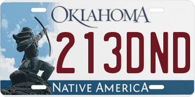 OK license plate 213DND