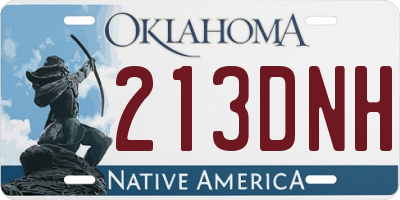 OK license plate 213DNH