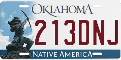OK license plate 213DNJ