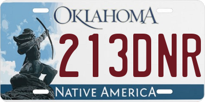 OK license plate 213DNR