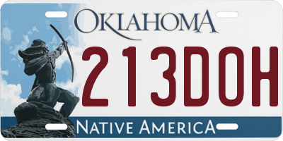 OK license plate 213DOH
