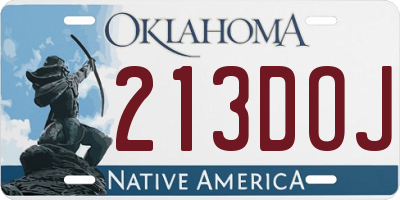OK license plate 213DOJ